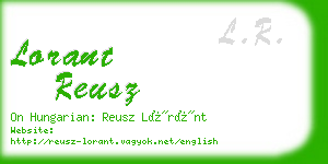 lorant reusz business card